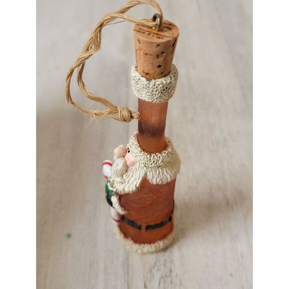 Santa message bottle mistletoe candy cane ornament Xmas - Picture 3 of 6